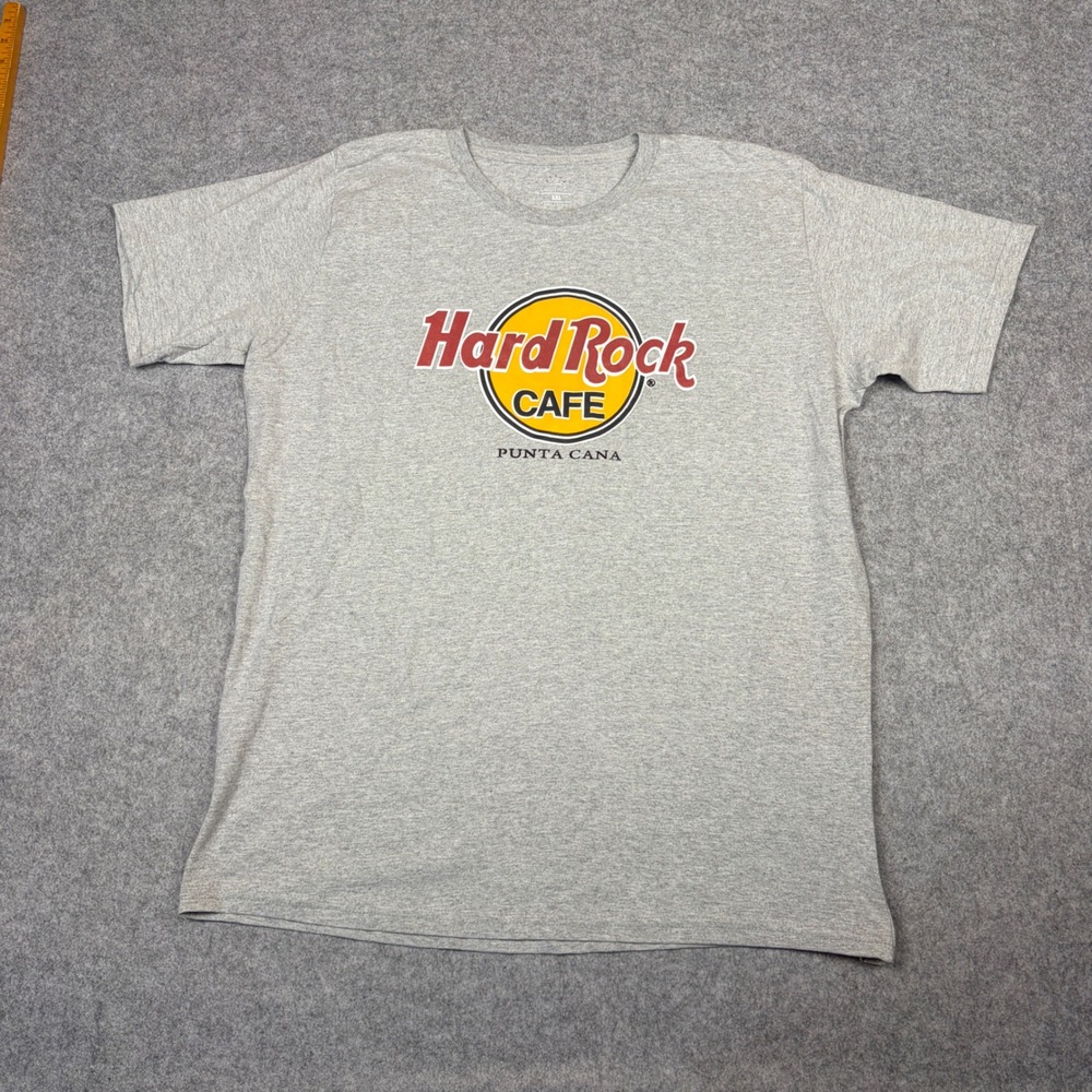 Hard Rock Cafe Punta Cana T-Shirt Mens XXL Gray Graphic Logo Cotton Tee